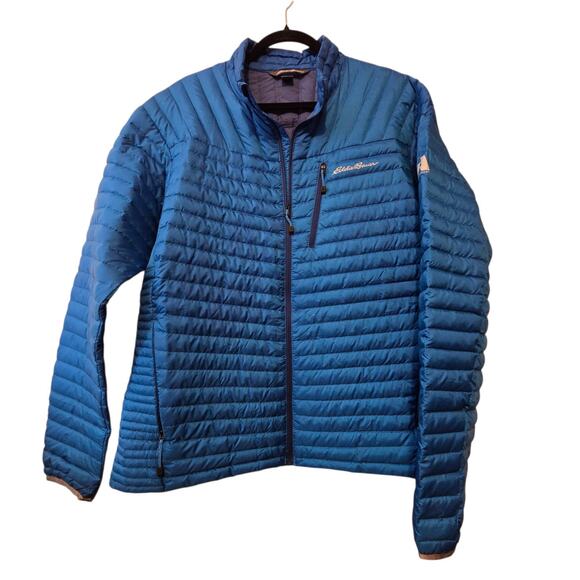 Eddie Bauer Stormdown 800 First Ascent Goose Down Jacket Mens LG Blue Packable - Picture 1 of 16